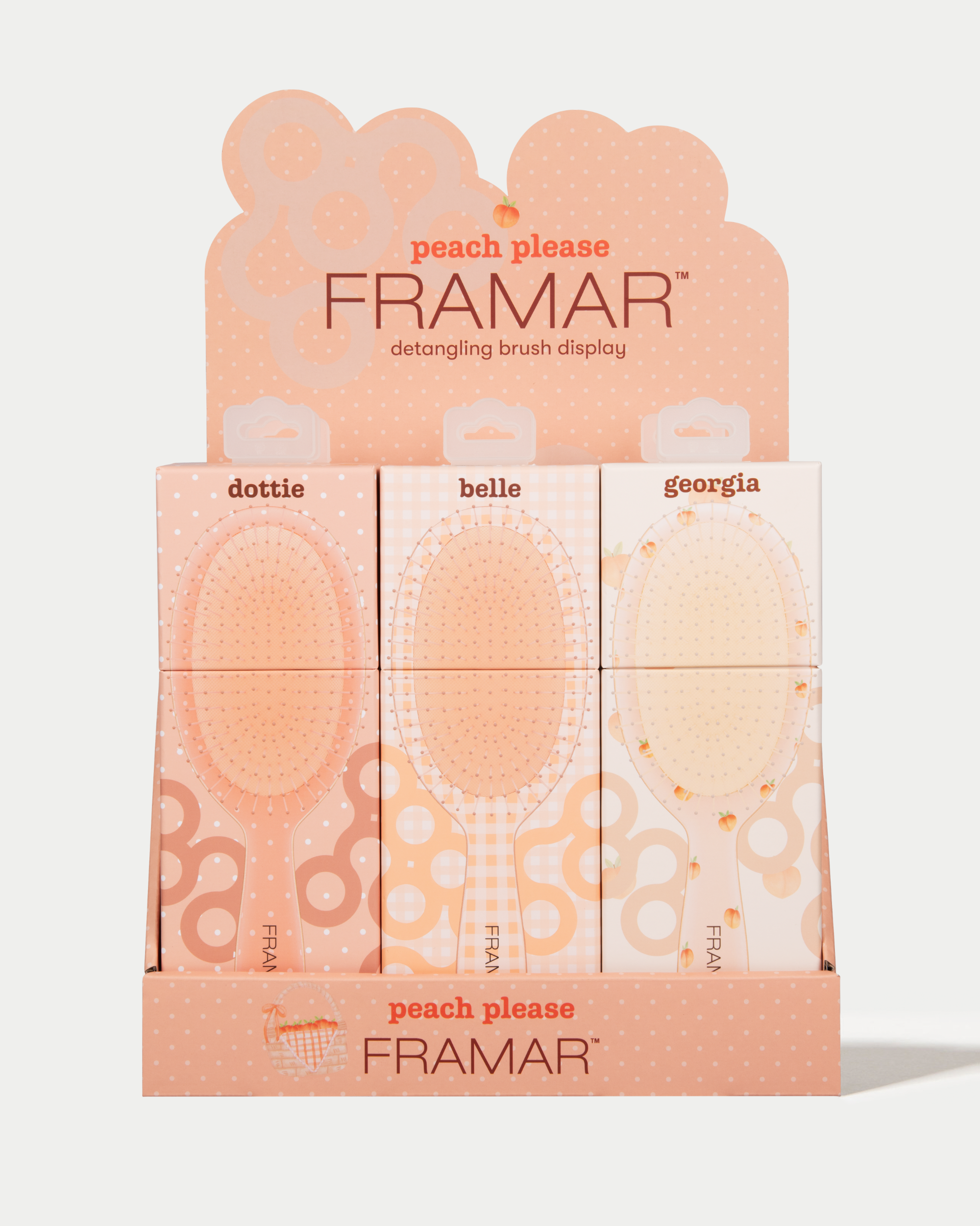 Framar Detangle Brush-Peach Please Display